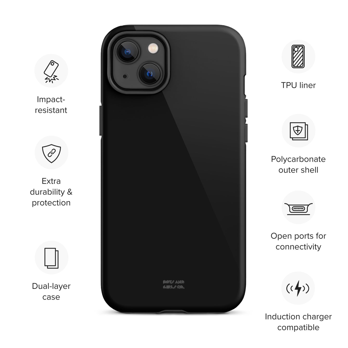 BLACK - Tough iPhone case