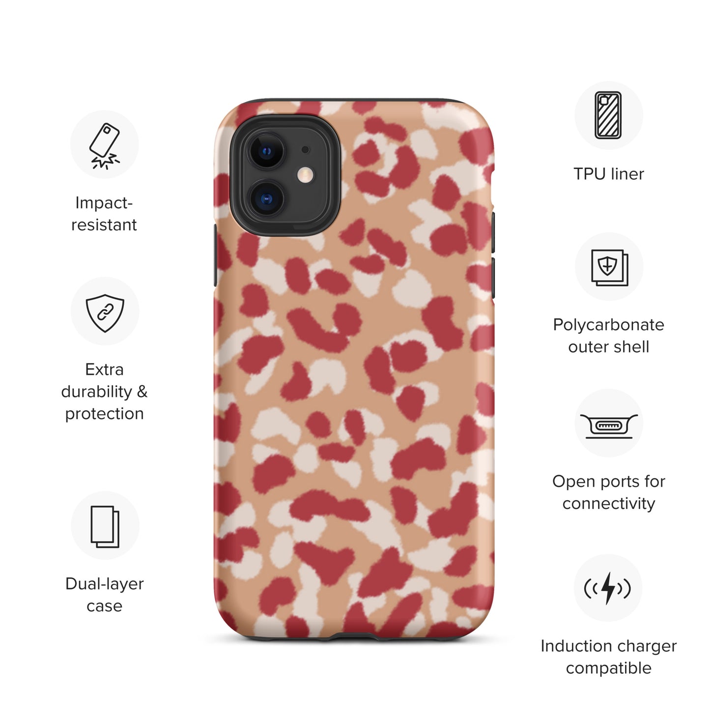 RED LEOPARD - Tough iPhone case